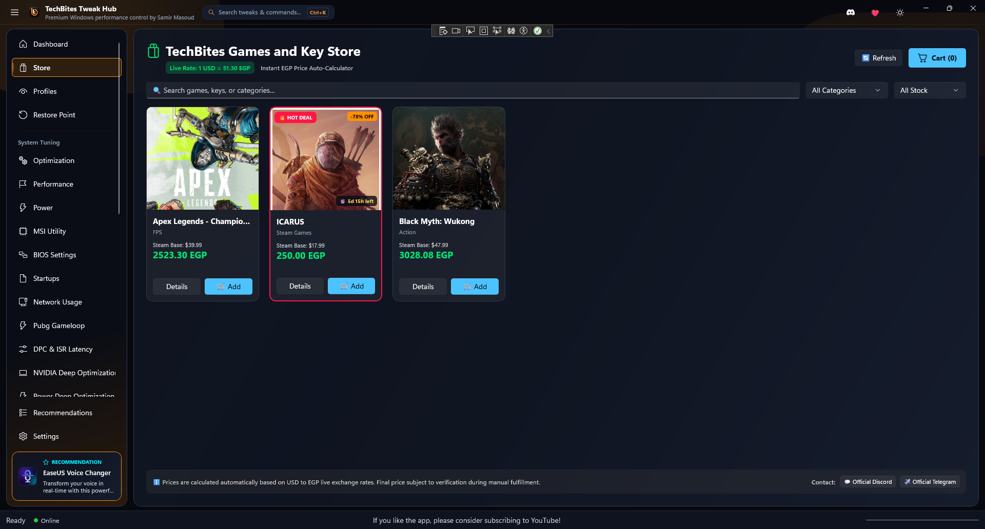 Tech Bites Hub Free Digital Store Screen